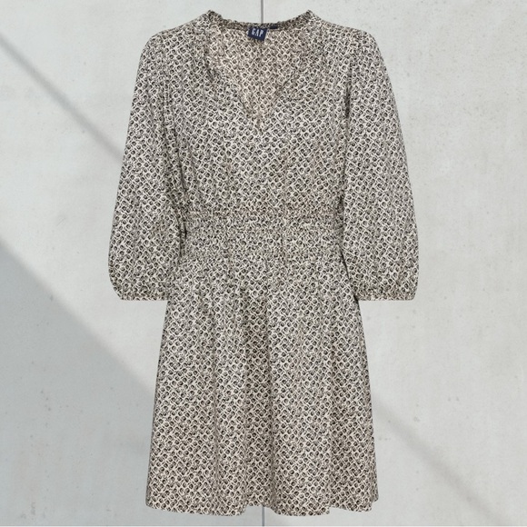 GAP Black and White V-Neck Sundress with Bishop Sleeves - Picture 3 of 11